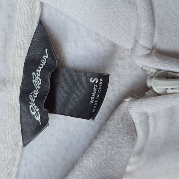 Eddie Bauer supersoft full zip  Cream chalk Hoodie Small S - Picture 6 of 12